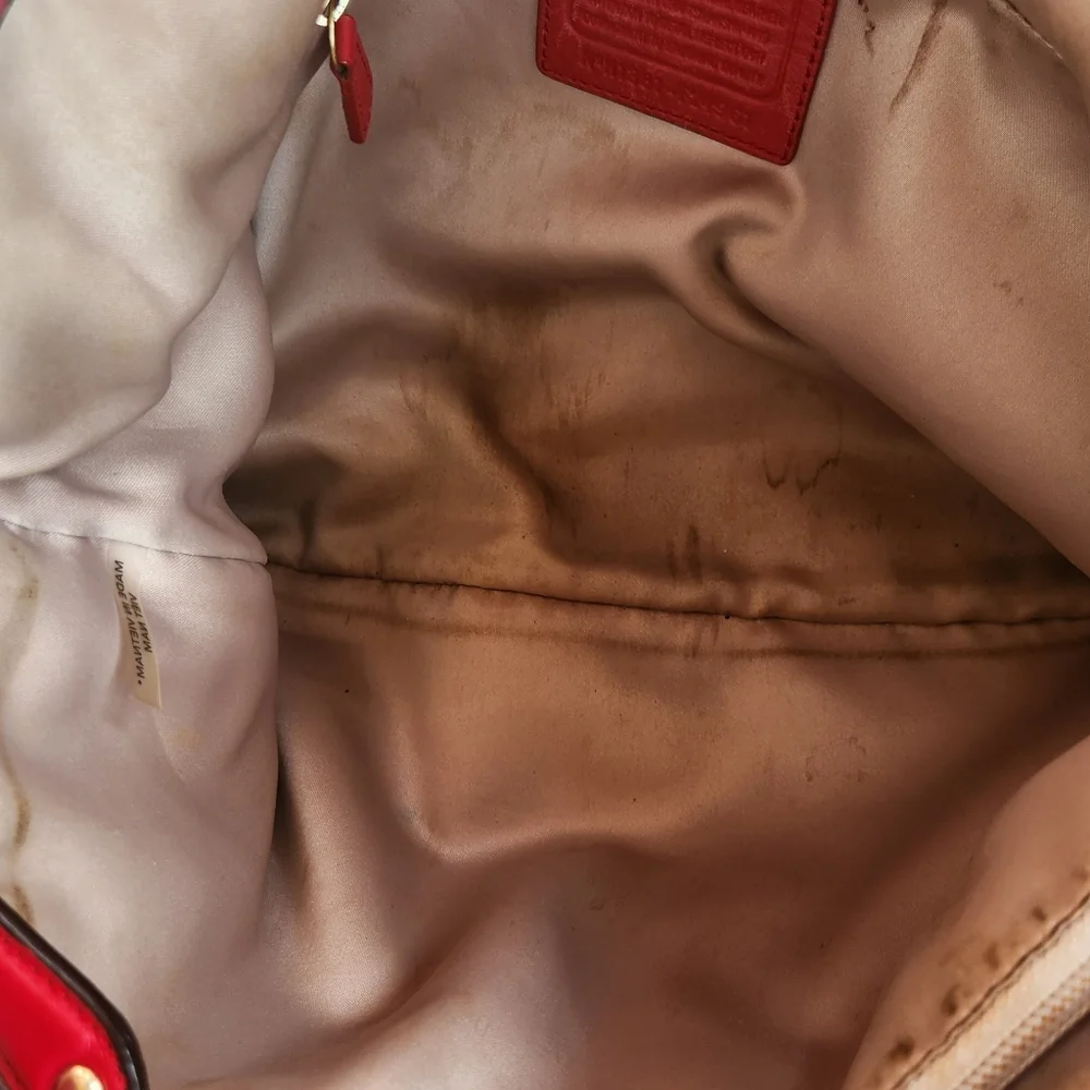 Coach Campbell‎ Belle red leather shoulder bag purse